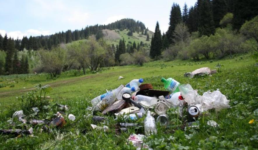 Горы Алматы удивили: десятки мешков мусора вынесли с вершин
