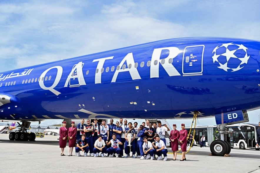 Qatar Airways выпустила самолёт с дизайном, посвящённым победе ПСЖ