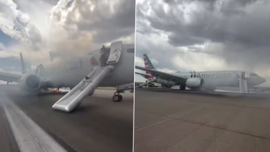 В Денвере экстренно эвакуировали самолёт American Airlines из-за возгорания шасси