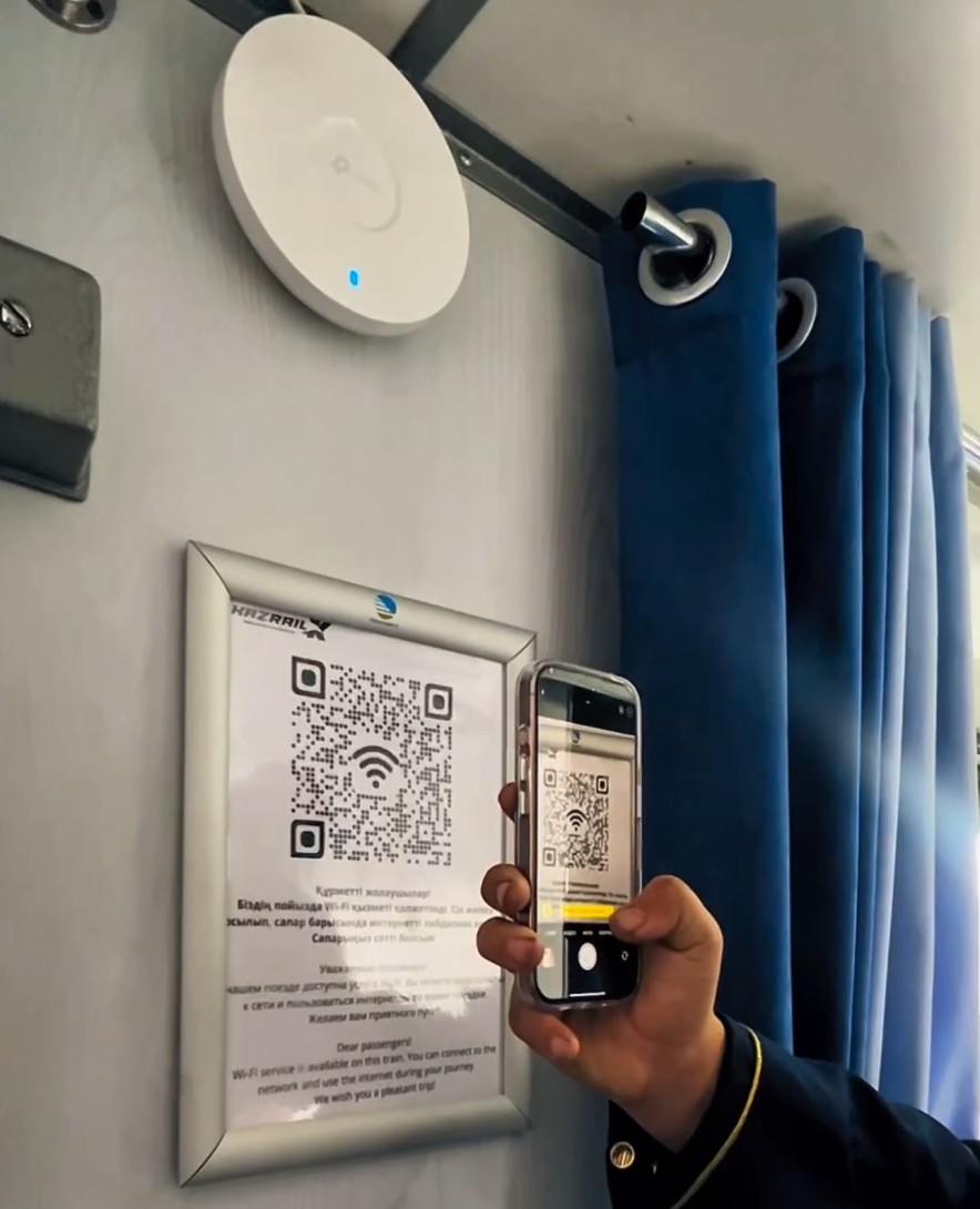 Астана – Арқалық бағытында қатынайтын пойызда Starlink спутниктік интернеті іске қосылды