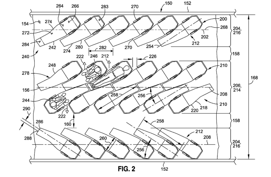 Boeing запатентовал экстремально плотную компоновку бизнес-класса