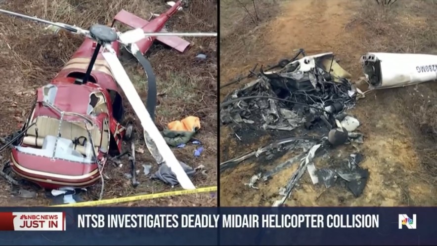 В США произошло столкновение двух вертолётов: один пилот погиб