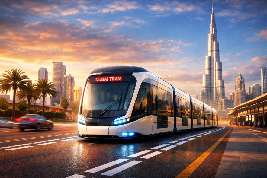 Дубай запускает первый безрельсовый трамвай
