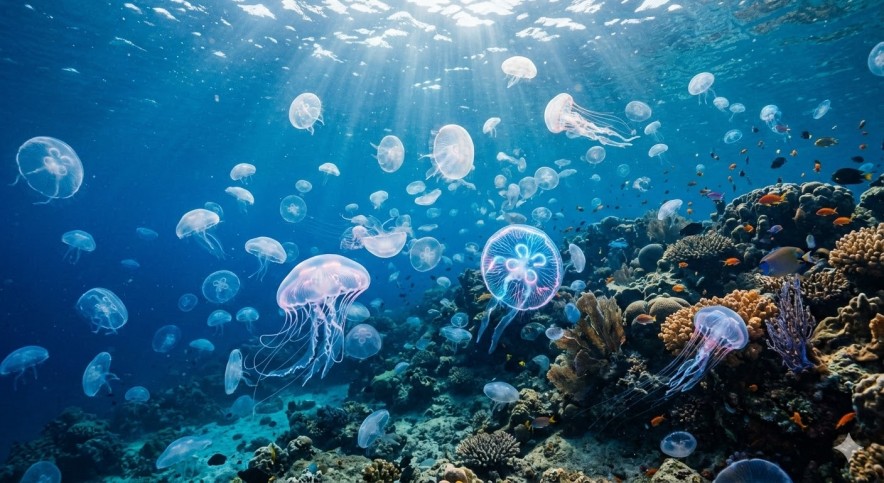 Опасные медузы заполнили побережье Антальи