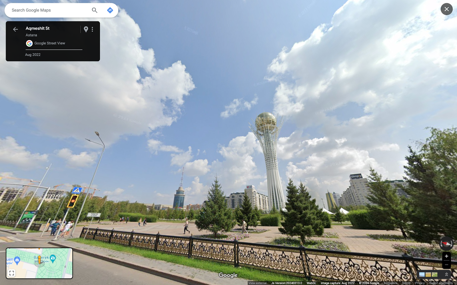 Google Street View Байтерек